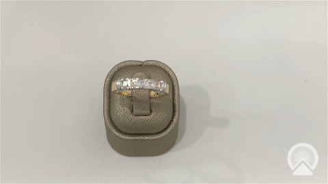 14K Yellow and White Gold Men’s Wedding Band / Stone: Cz / Size:9.5 / Weight:3.0GR /KEEMWB4BS-5