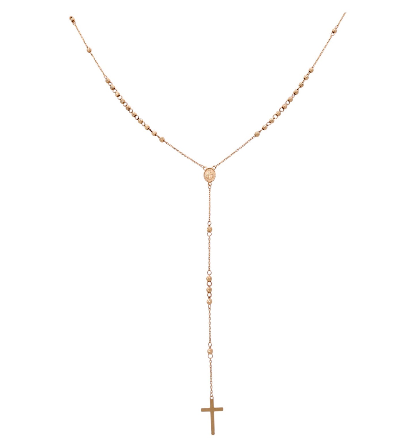 14K Yellow Gold Rosary with Diamond Cut / Size: 18" / Weight: 5.3 GR / DQNK4RS-1