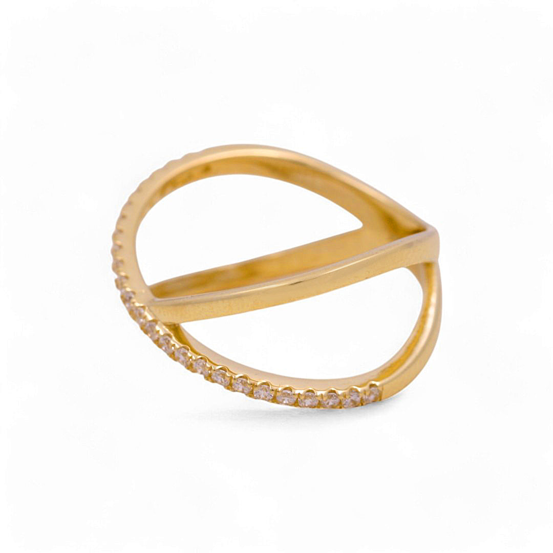 10K Yellow Gold Fashion Women's Ring with Cz / Size: 7 / Weight: 2.3 GR / P03R-3992