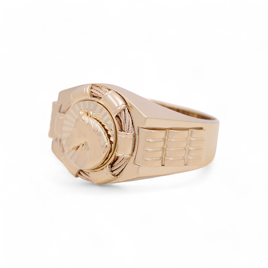 14K Yellow Gold Horse Men's Ring / Size: 10 / Weight: 9.6 GR / 711-99999