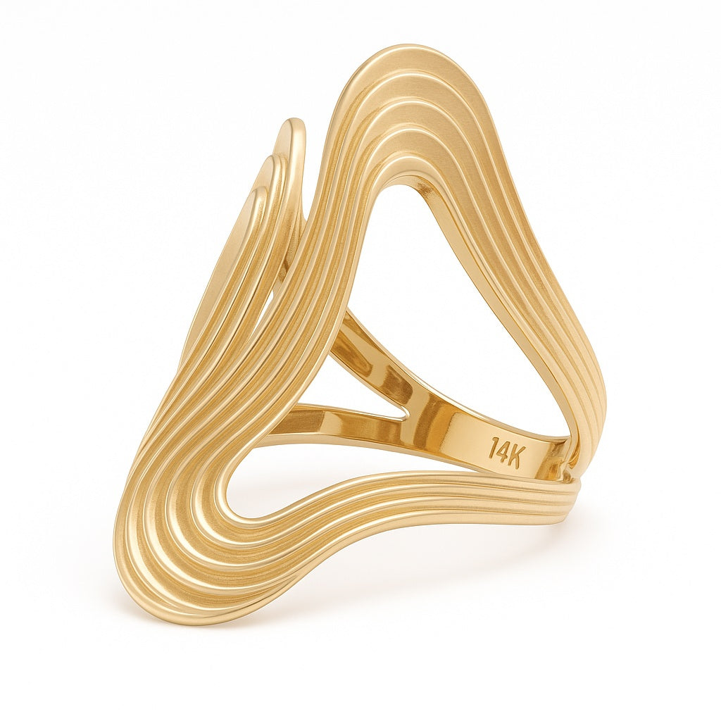 10K Yellow Gold Fashion Women's Ring / Size: 8.5 / Weight: 3.7 GR / DQWR0FS-8