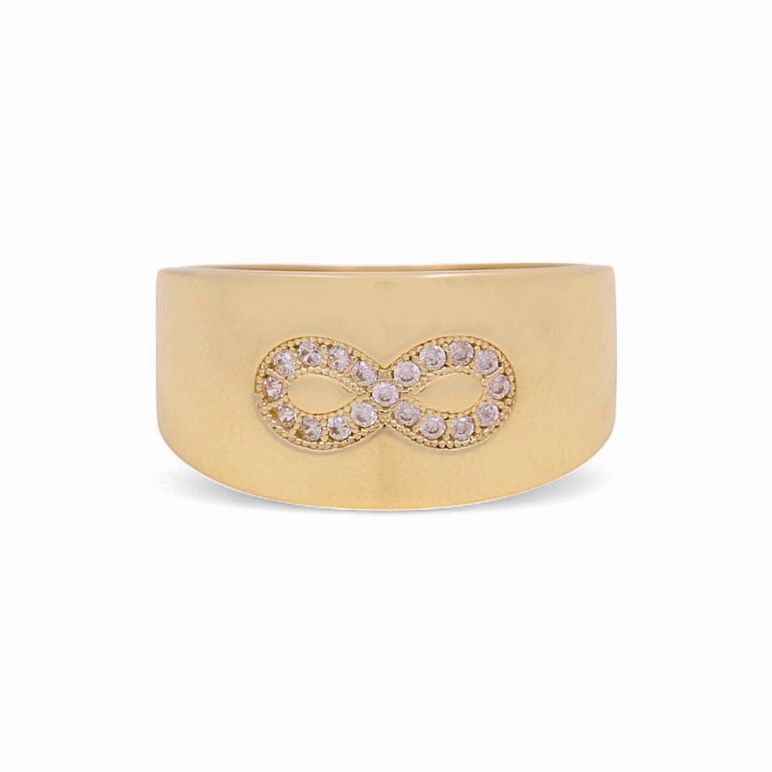 10K Yellow Gold Infiniti Women's Ring with Cz / Size: 7 / Weight: 2.4 GR / YYZ-5286