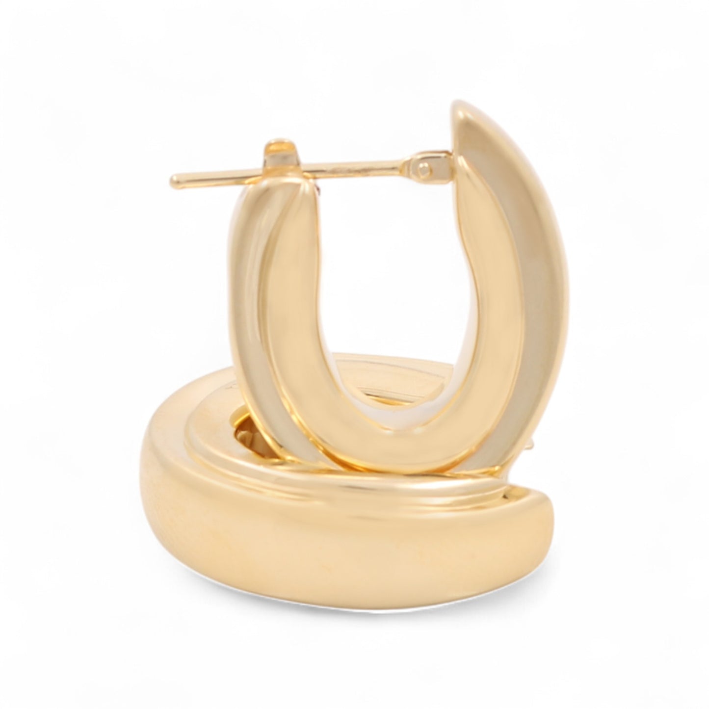 14K Yellow Gold Fancy Hoops Earrings / Weight: 4.9 GR / 461-00512