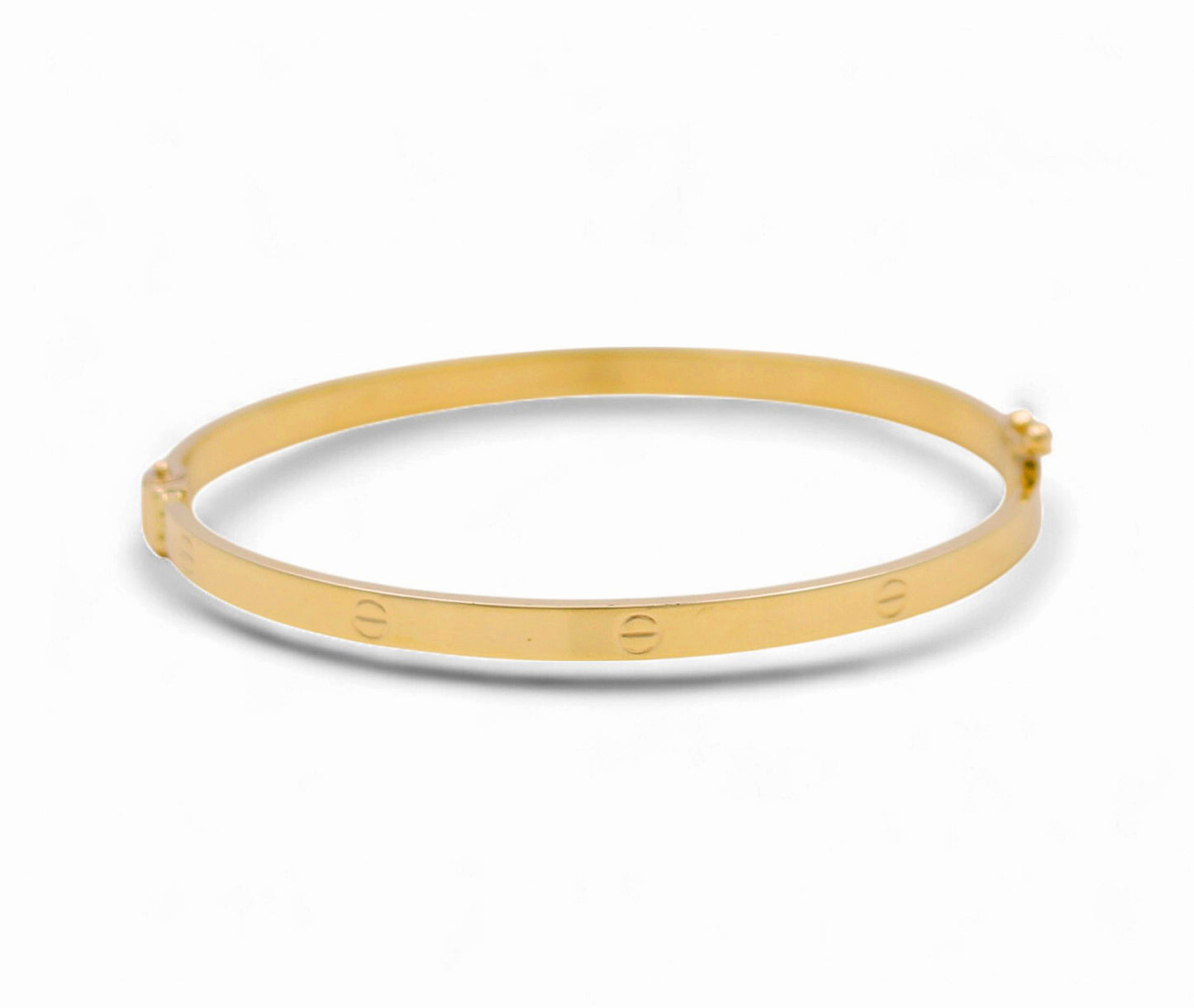 10K Yellow Gold Semisolid Fashion CT Women’s Bangle Bracelet / 4MM sz19 / Weight: 5.1GR / DQBB0CT-1
