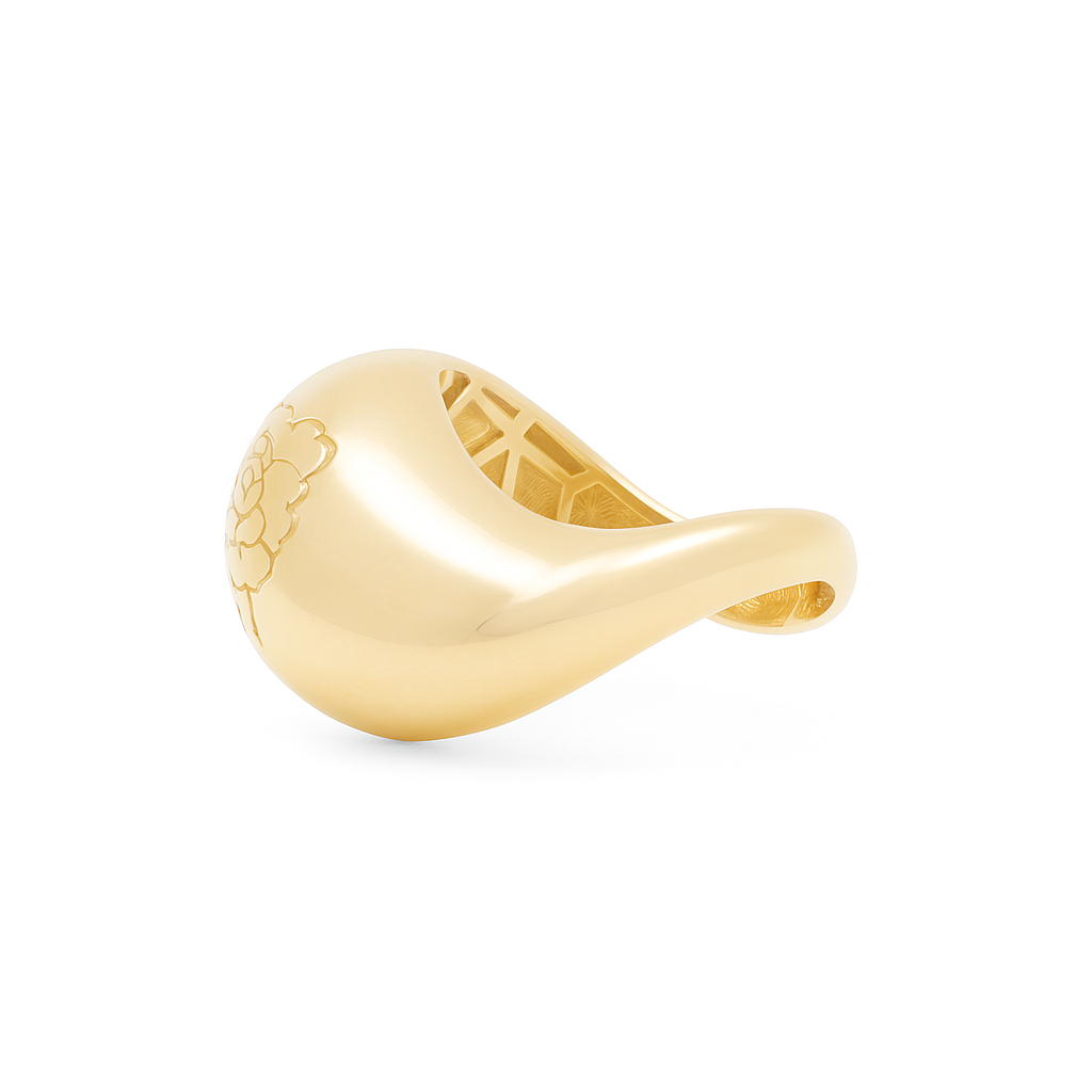 14K Yellow Gold Flowers Women's Ring with Cz / Size: 8 / Weight: 4.1 GR / DQWR4FL-8