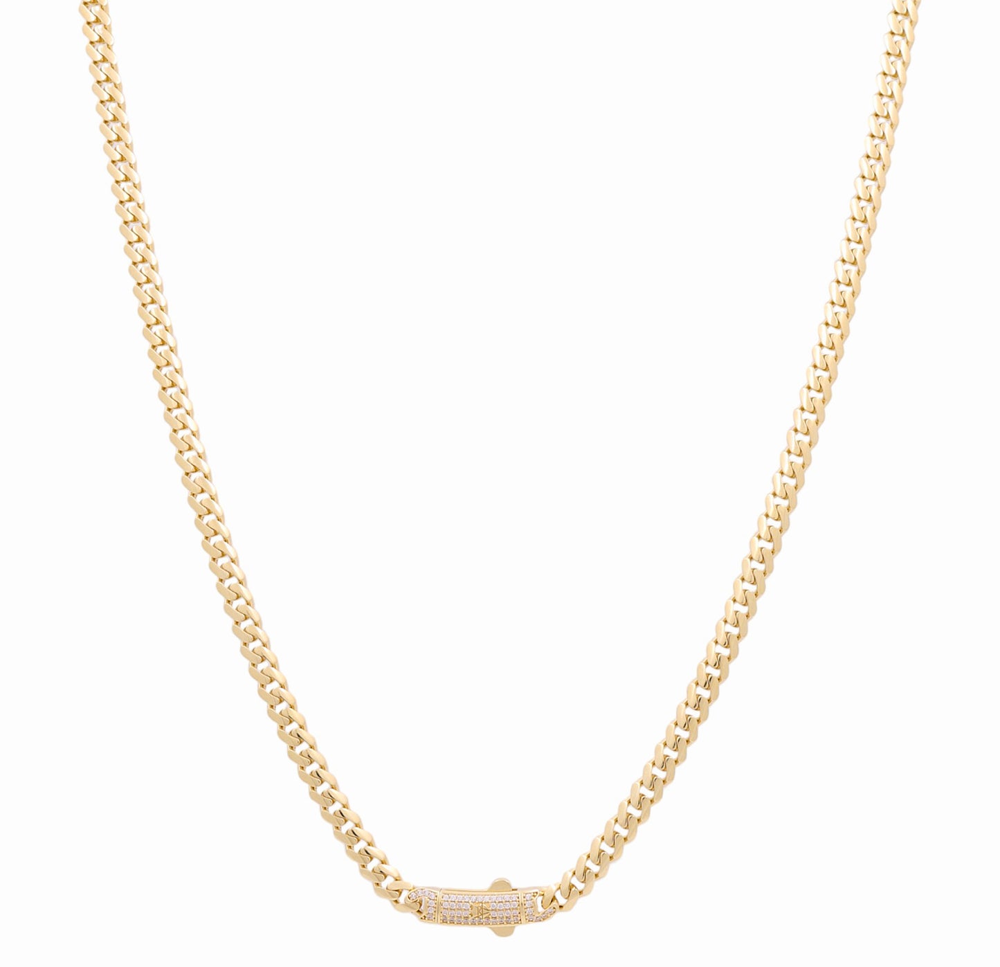 14K Yellow Gold Monaco Chain / Size: 5mm 24" / Stone: Cz / Weight: 24.9gr / DOCH4MON5-24