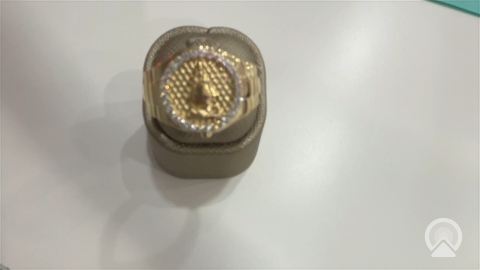 10K Yellow Gold Virgen de la Caridad Men’s Ring with Cz / Size 11 / Weight: 4.2 GR / DQMR0VC-5