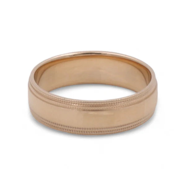14K Yellow Gold Men’s Wedding Band with Design / Size: 10 / Weight: 5.9 GR / WBEEMWB4DS-12