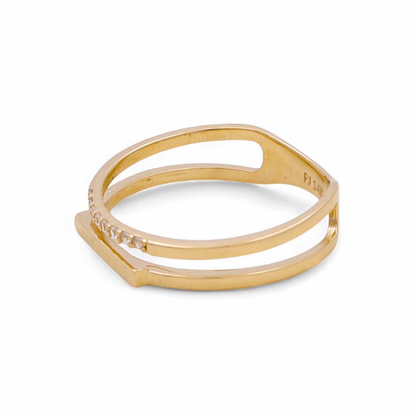 14K Yellow Gold Fashion Women's Ring with Cz / Size: 7 / Weight: 1.8 GR / DPWR4FS-17