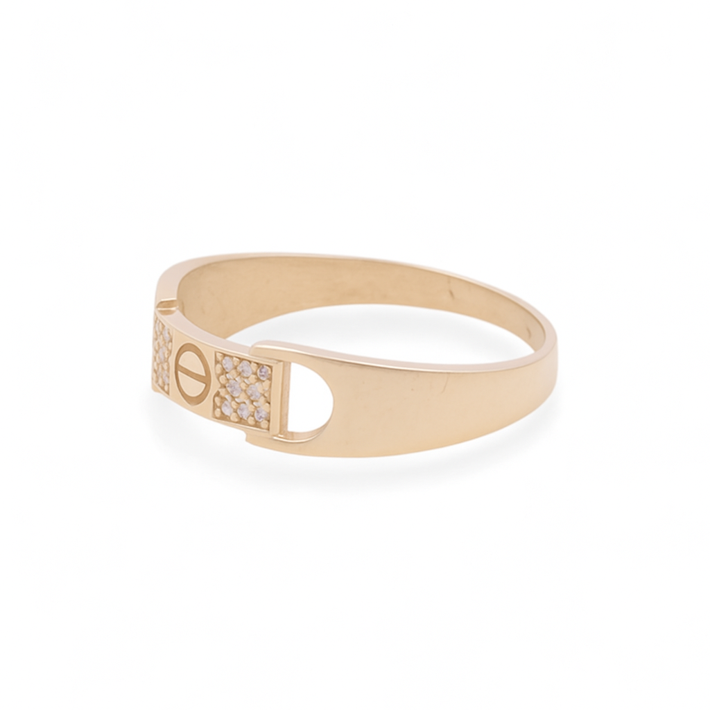 14K Yellow Gold Fashion Women's Ring with Cz / Size: 7.5 / Weight: 1.9GR / DQWR4FS-28