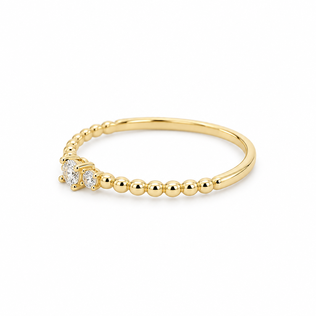 14K Yellow Gold Fashion Women's Ring with Cz / Size: 6 / Weight: 0.7 GR / DQWR4FS-105