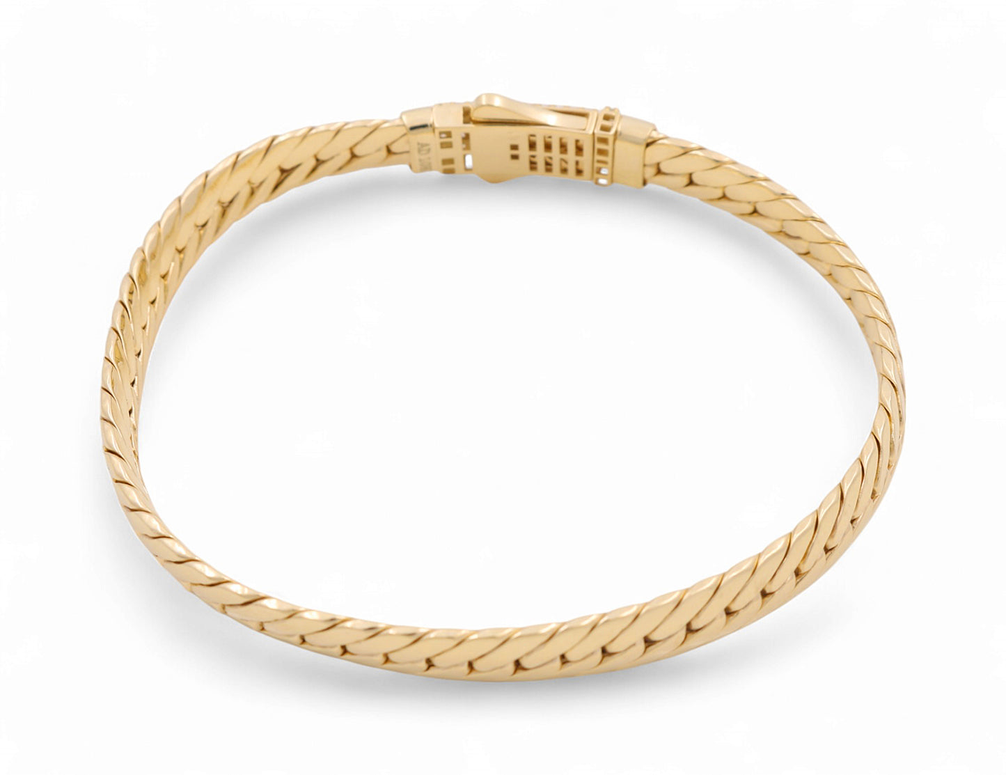 10K Yellow Gold Women's Fashion Cuban Link Bracelet with CZ / Size: 7mm 7.5" / Weight: 9.7 GR / P10S-155