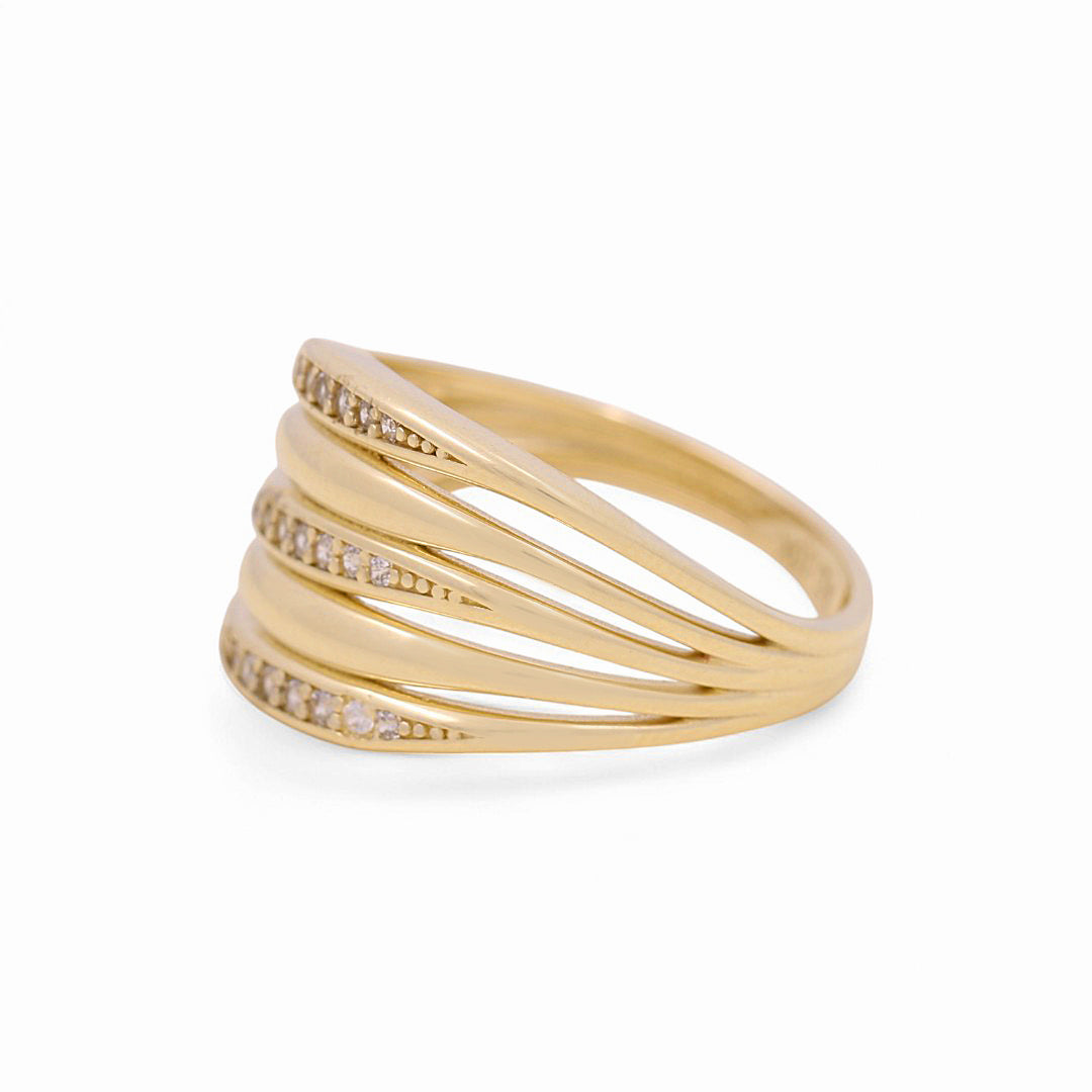 10K Yellow Gold Fashion Women's Ring with CZ / CZ / Size: 7 / Weight: 2.1 GR / Y23-58