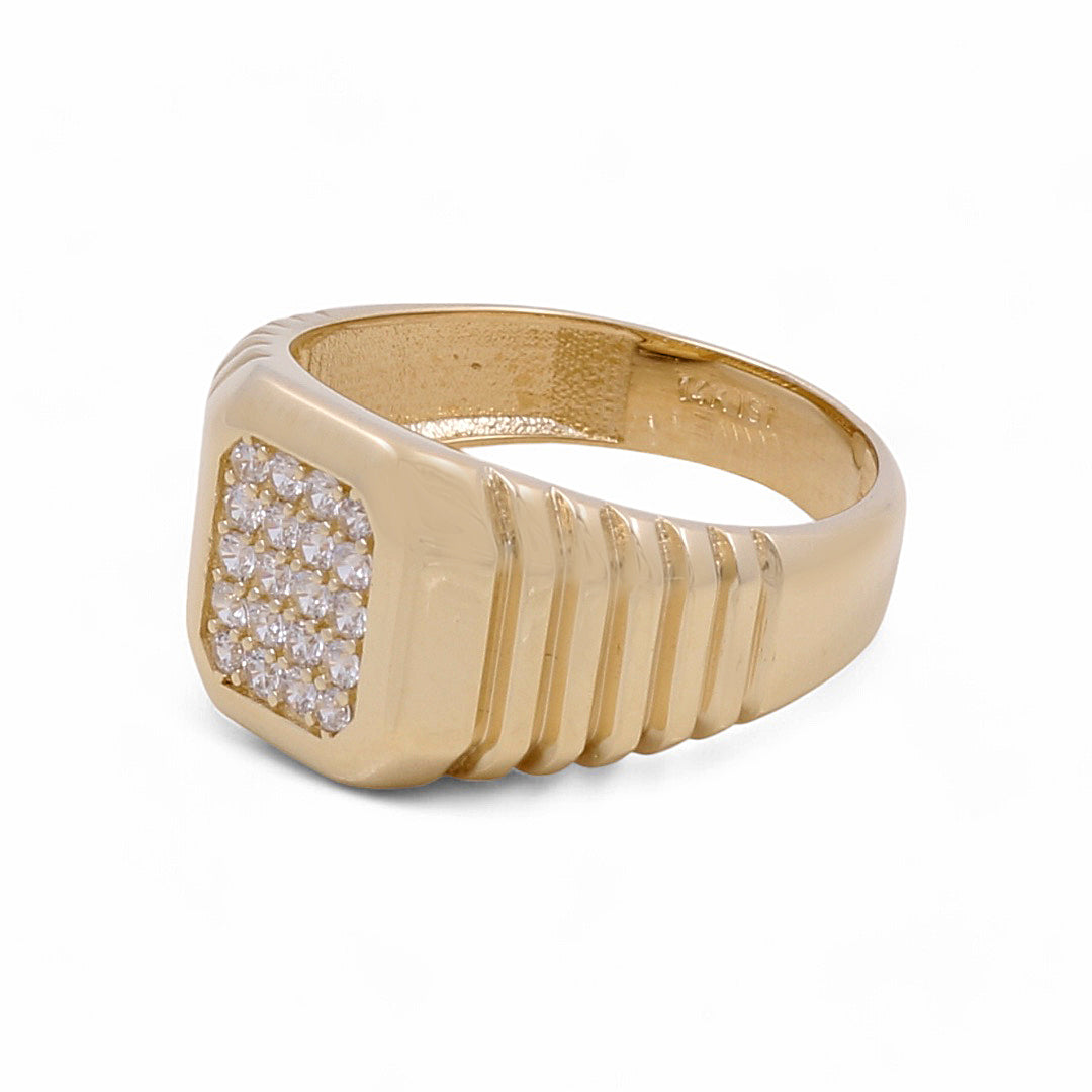 14K Yellow Gold Men’s Fashion Ring / CZ / Size 10.5 / Weight: 4.7 GR / COMR4FS-9