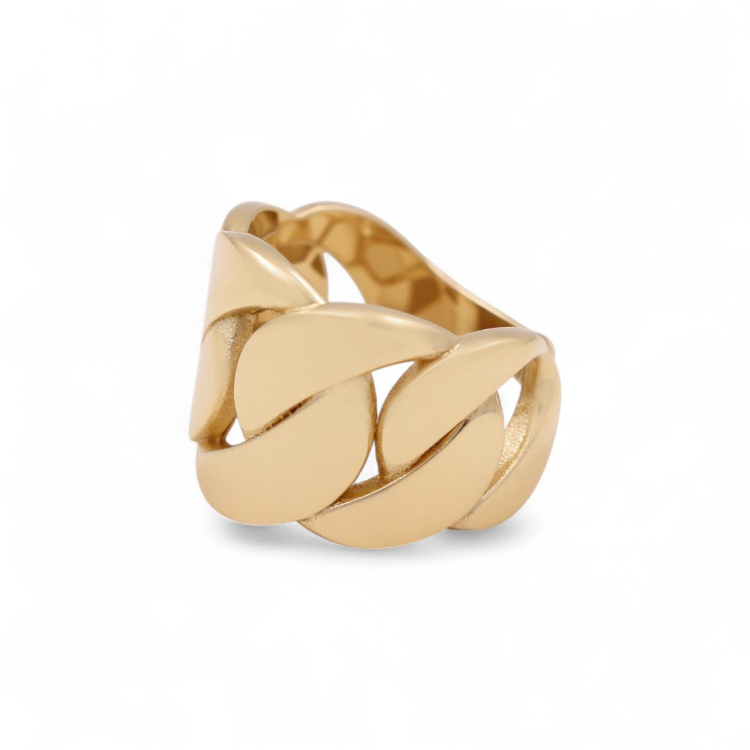 14K Yellow Gold Fashion Women's Ring with Chain Design / Size: 8 / Weight: 4.6 GR / COWR4FS-171