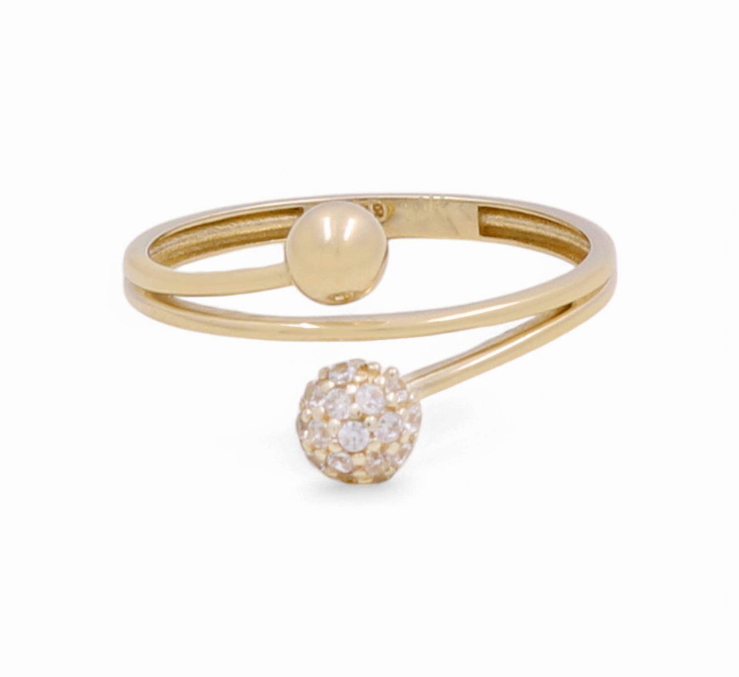 10K Yellow Gold Fashion Women's Ring with Cz / Size: 7 / Weight: 1.1 GR / Y24-1315