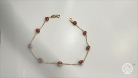 10K Yellow Gold Women's Bracelet with Red Eyes / Stone: Cz / Size: 7.5" / Weight: 1.8 GR / BQWB0EY