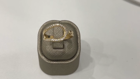 14K Yellow Gold Fashion Women's Ring with White Cz / Size: 9 / Weight: 2GR / DQWR4FS-45