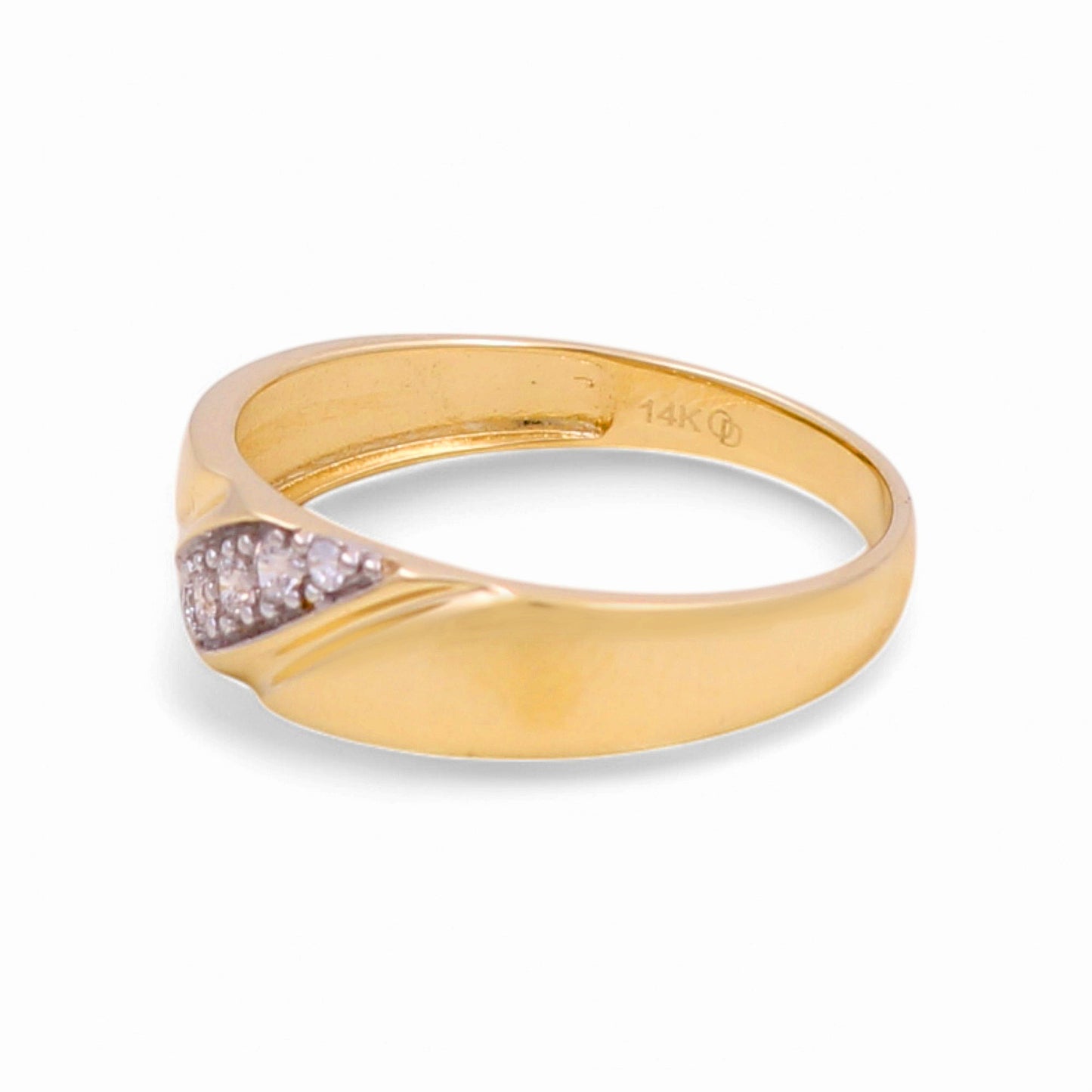 14K Yellow Gold Men’s Wedding Band / Stone: Cz / Size:10 / Weight: 2.7 GR / KEEMWB4BS-12