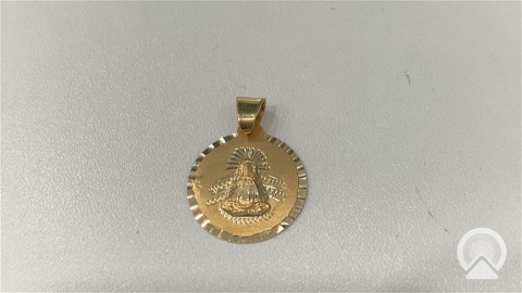 14K Yellow Gold Virgen de la Caridad Medal Pendant / 22 MM / Weight: 2.9gr / CUPD4VC