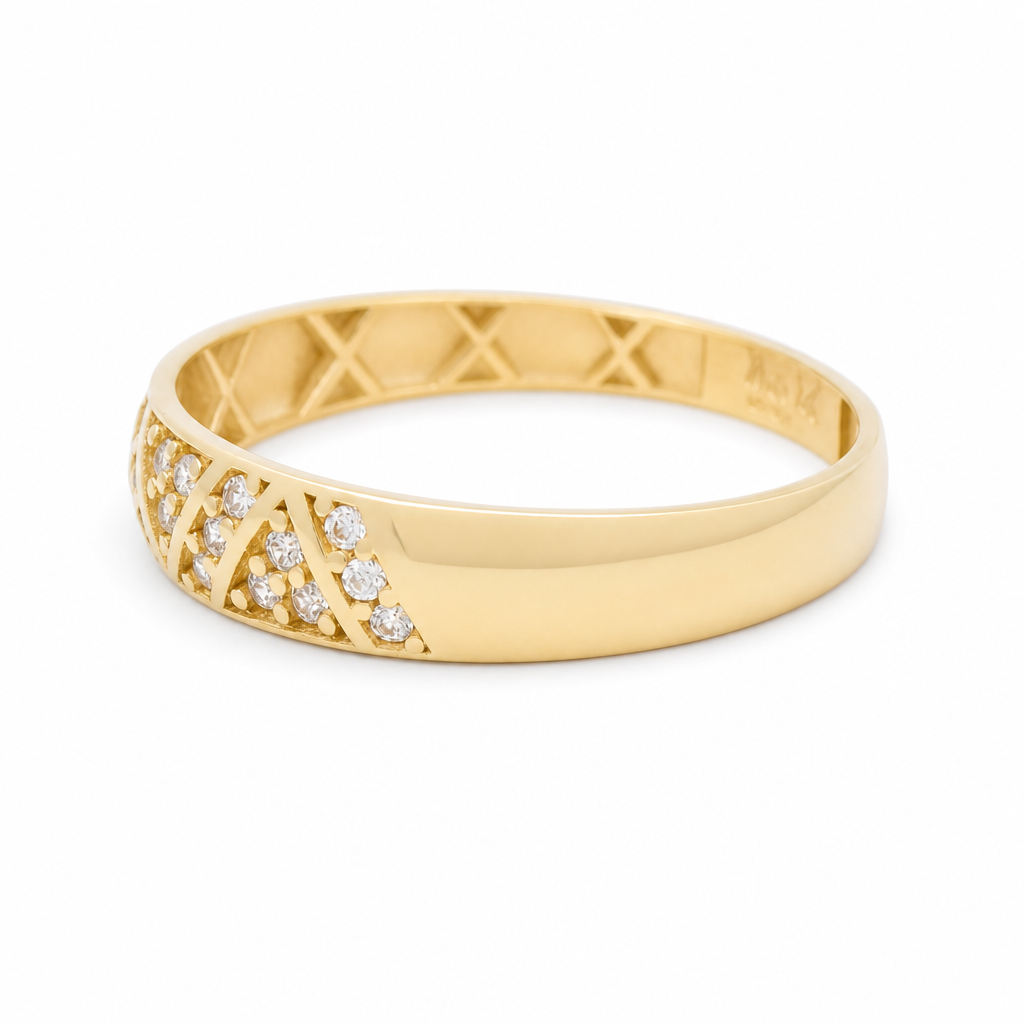 10K Yellow Gold Men’s Wedding Band / Stone: Cz / Size: 10.5 / Weight: 1.6 GR / CQMWB0BS-10