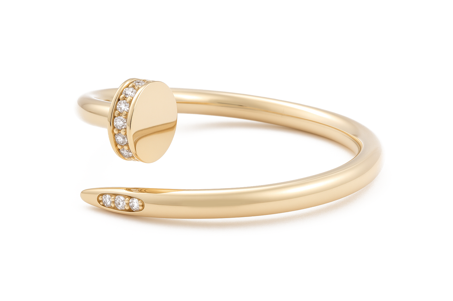 10K Yellow Gold Nail Women's Ring with White Cz / Size: 8 / Weight: 1.9 GR / DQWR0NL