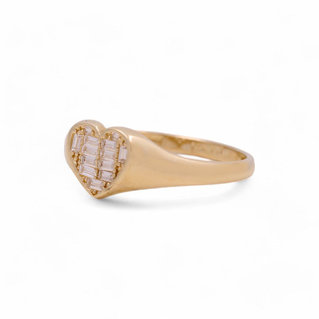 14K Yellow Gold Women’s Fashion Ring / CZ / Heart/ Size 7.5 / COWR4HR-28