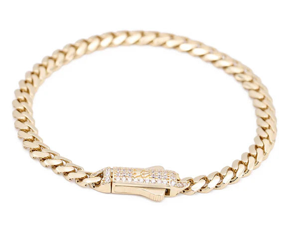 10K Yellow Gold Monaco Bracelet / CZ / Size 13mm 8.5" / Weight: 20.5 GR / COMB0MON13-8.5"