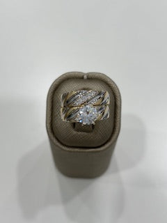 KEWR4BS-9 14k K Cz Size 7sz Weight 6.3gr Woman's Engagement Ring