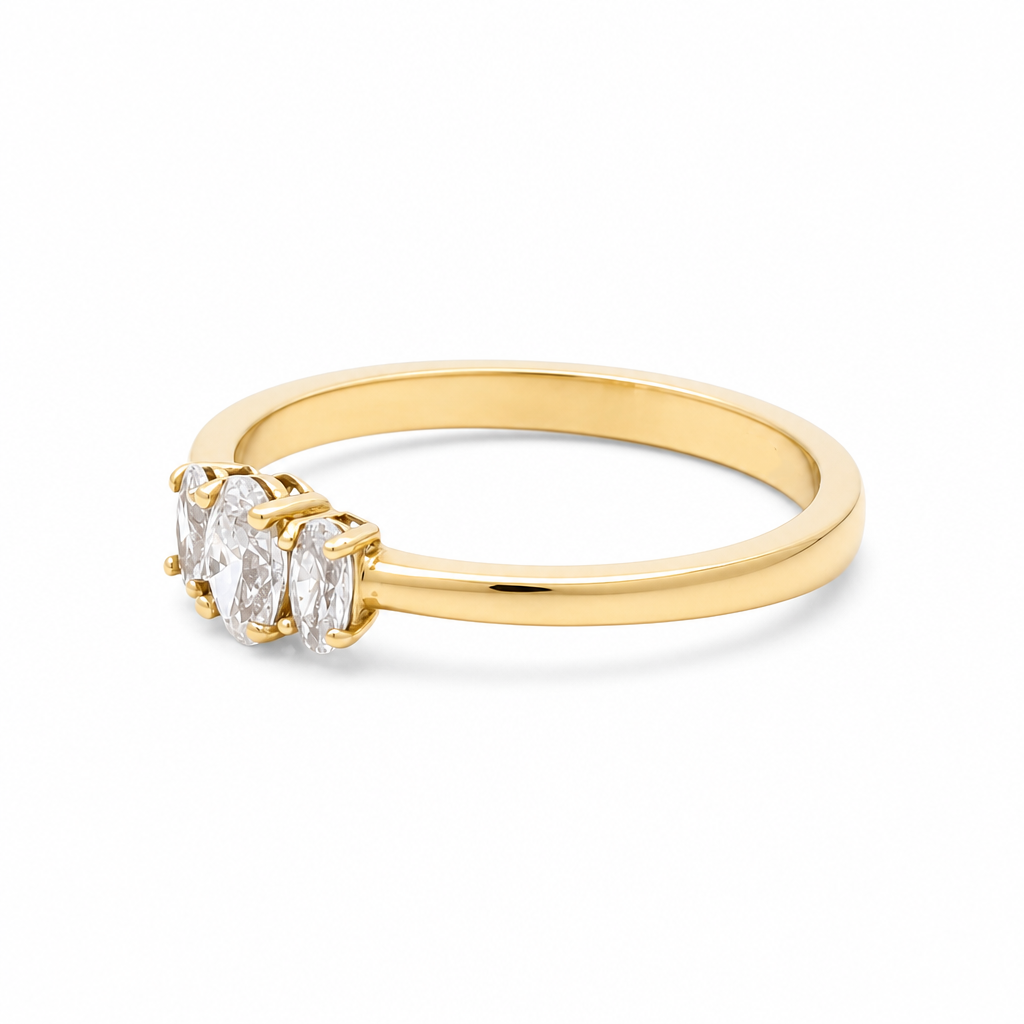 14k Yellow Gold Women's Engagement Ring / Weight: 2 GR / KEWR4ER-7