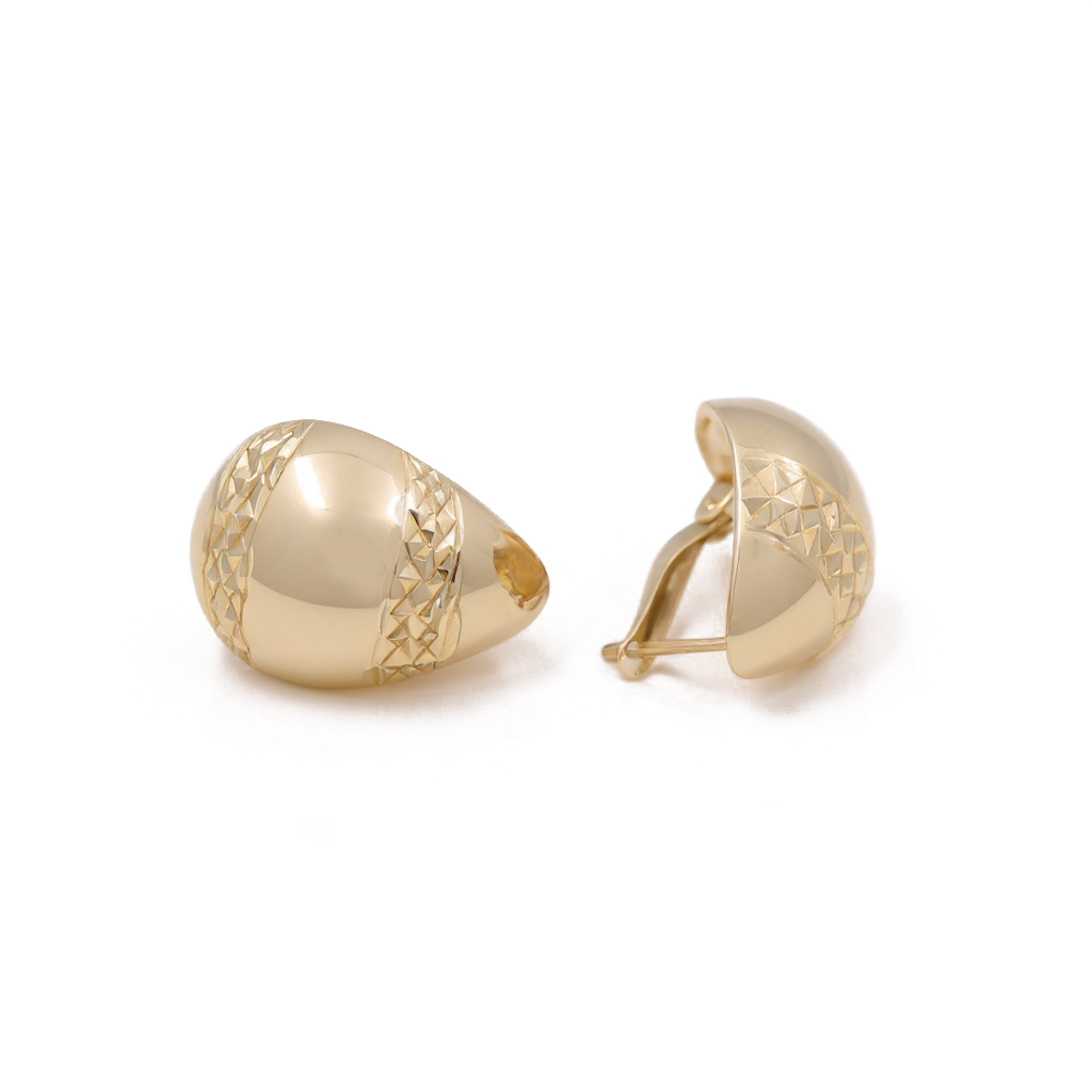 10K Yellow Gold Fashion Women's Drops Earrings with Diamond Cut / Weight: 3.2 GR / CQED0FS-2