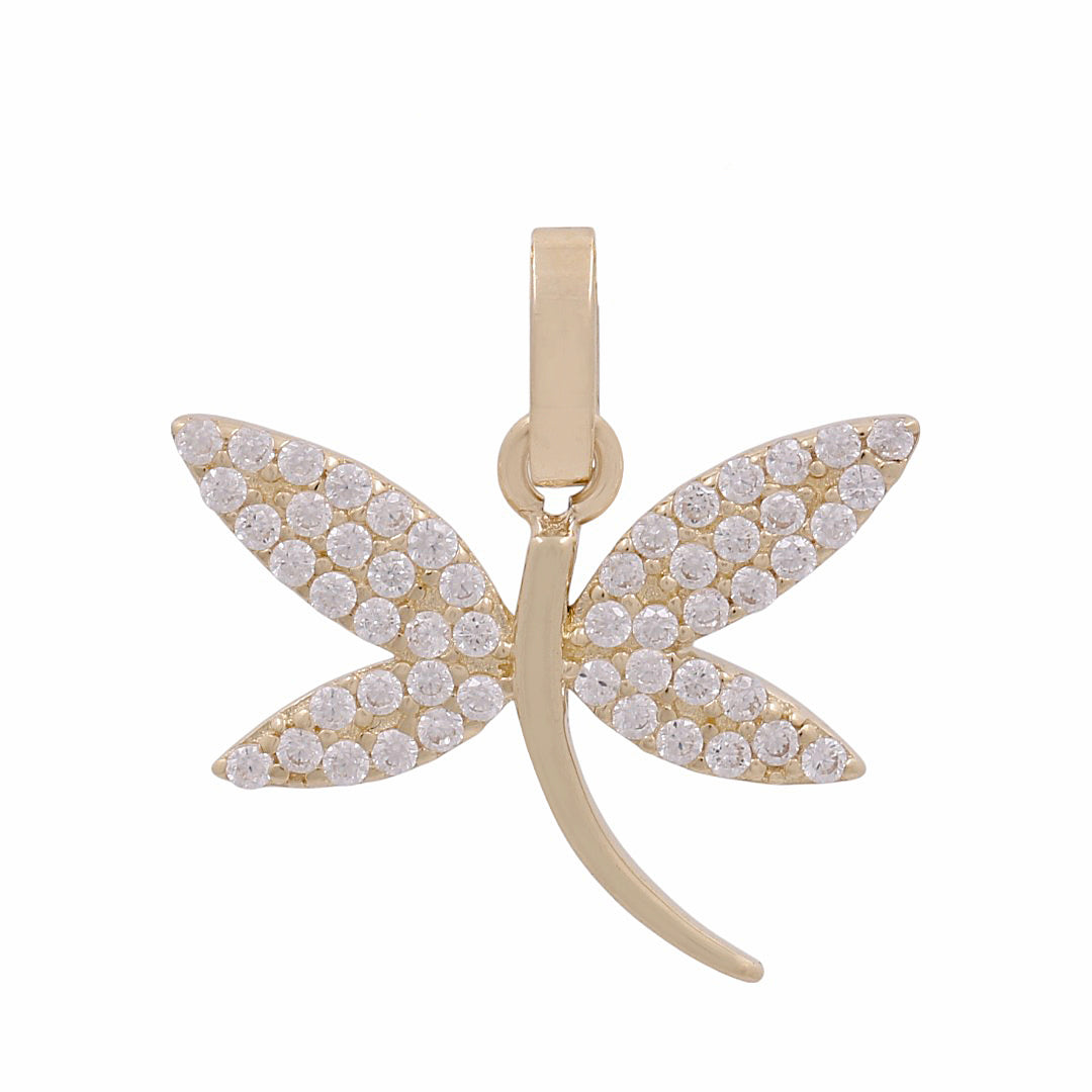 10K Yellow Gold Dragonfly Pendant / CZ / Weight: 0.9 GR / DPPD0DF