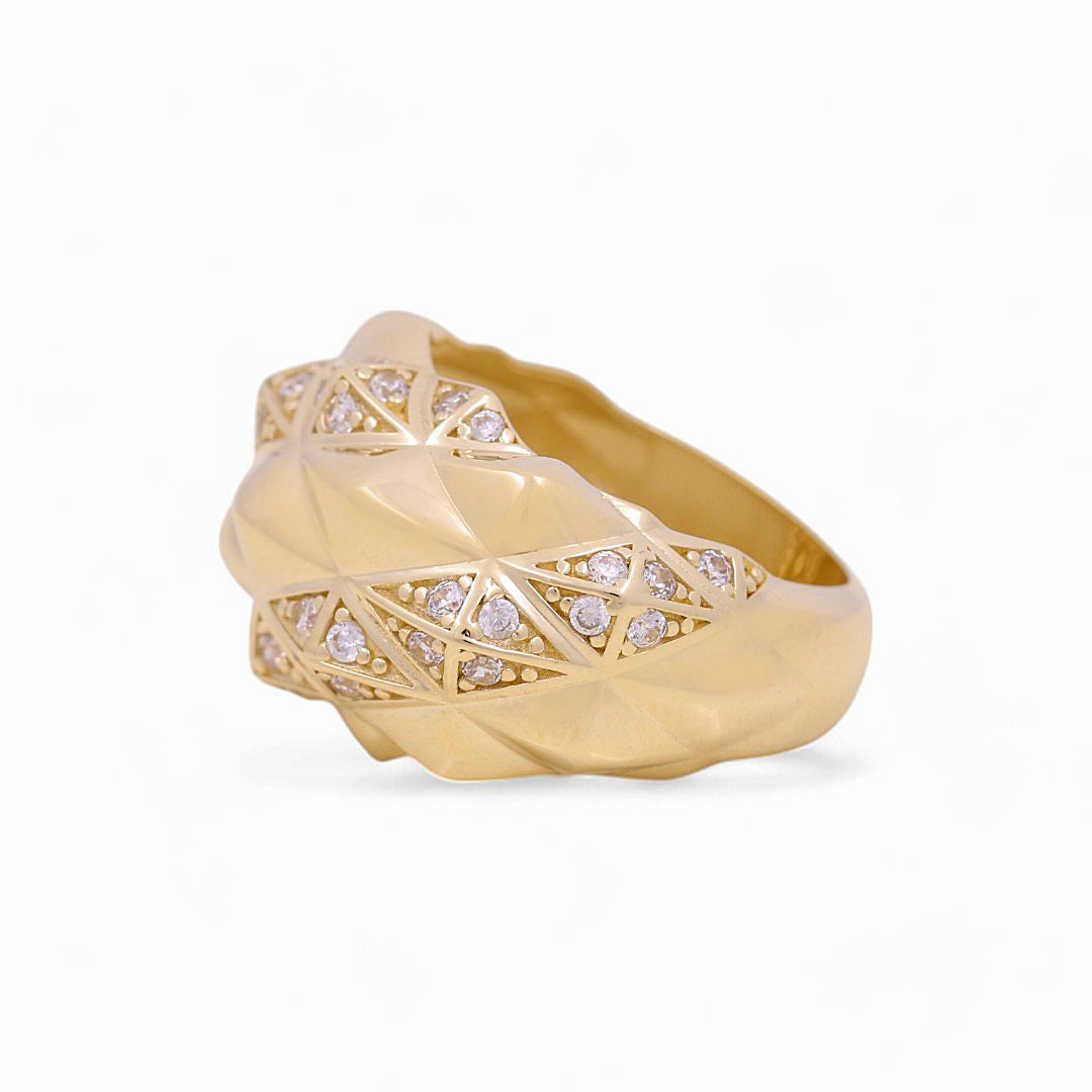 10K Yellow Gold Fashion Women's Ring with Cz / Size: 7 / Weight: 4 GR / Y23-37