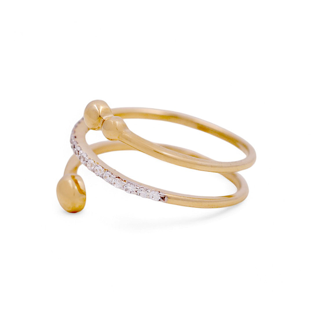 14K Yellow Gold Woman’s Fashion Ring / Stone: CZ / Size: 6.5 / Weight: 2.1GR / IEEWR4FS