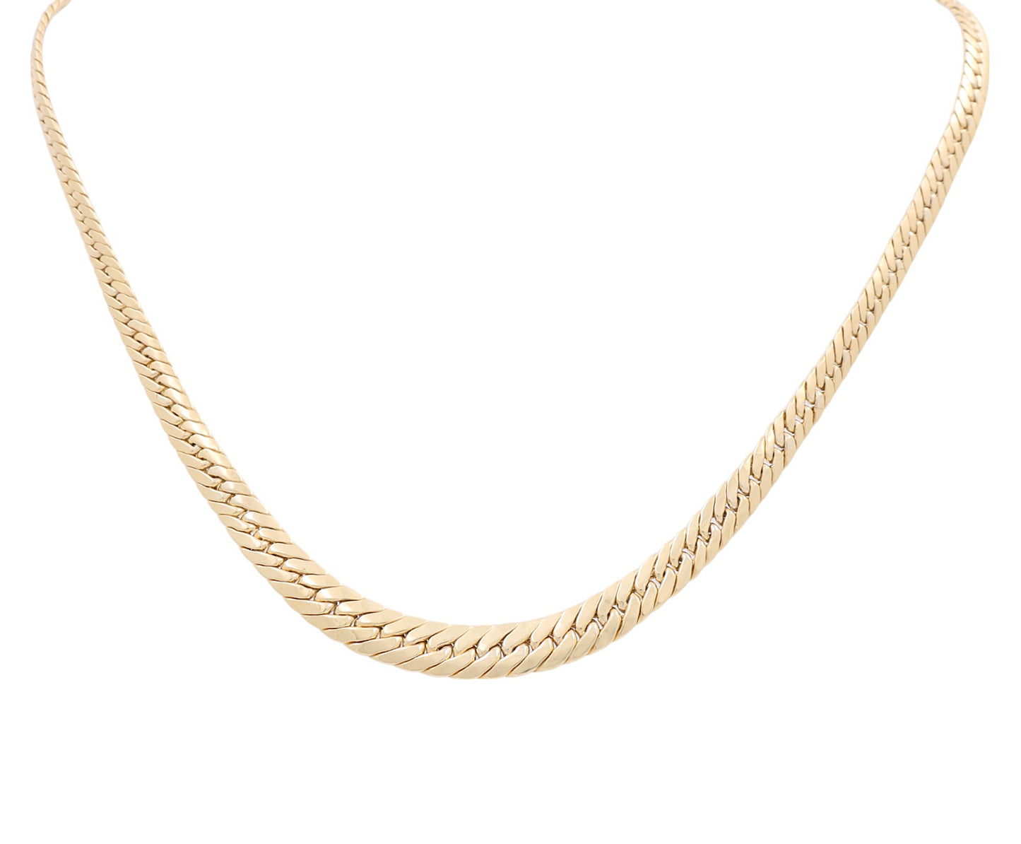 10K Yellow Gold Women's Fancy Cuban Link Necklace / Size: 17" / Weight: 11.1 GR / DPNK0FSCL
