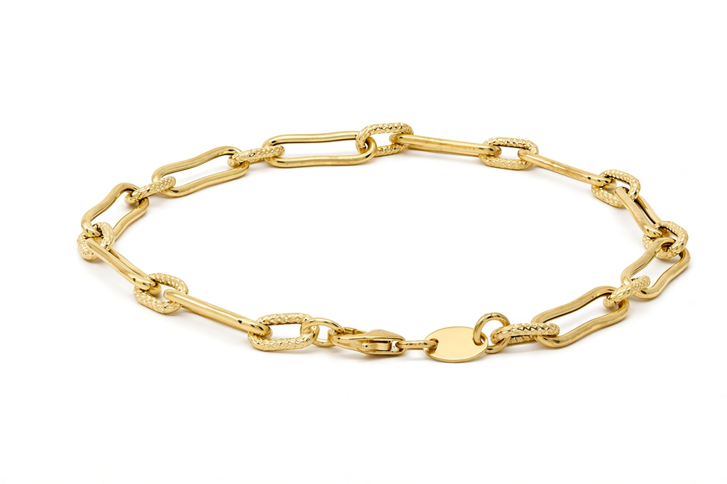 10K Yellow Gold Semisolid Fancy Italian Bracelet / Size: 7.5" / Weight: 2 GR / 120MR694LGBR