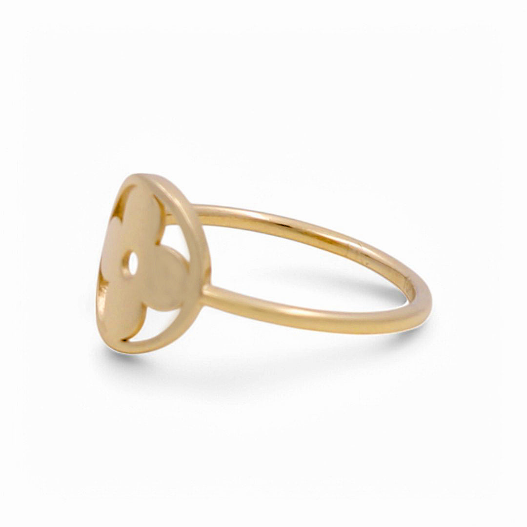 14K Yellow Gold Fashion LV Women's Ring with CZ / Size: 7 / Weight: 1.7 GR / DPWR4FSLV