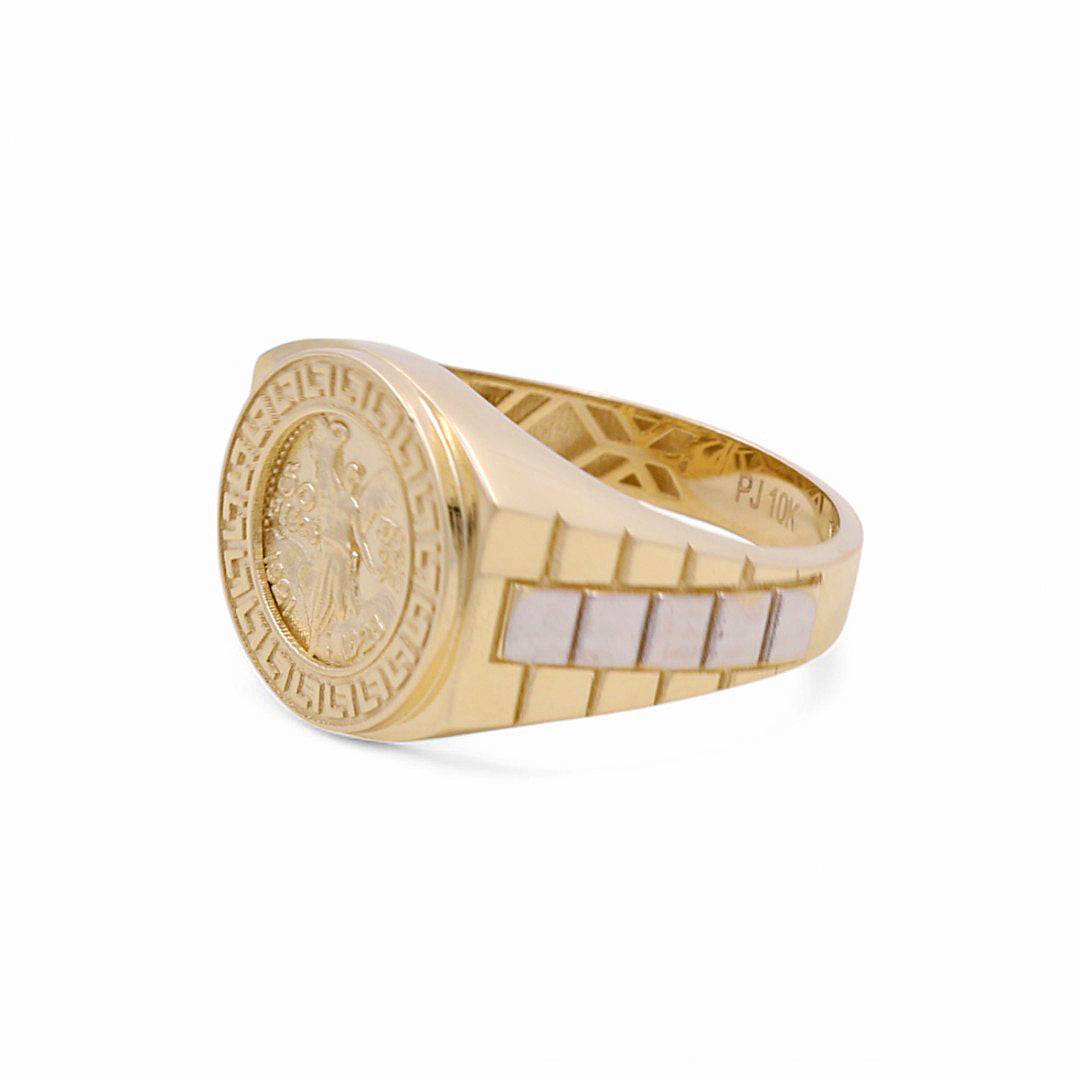 10K Yellow and White Gold Centenary Men's Ring / Size: 10.5 / Weight: 4.8 GR / DPMRTT0CN