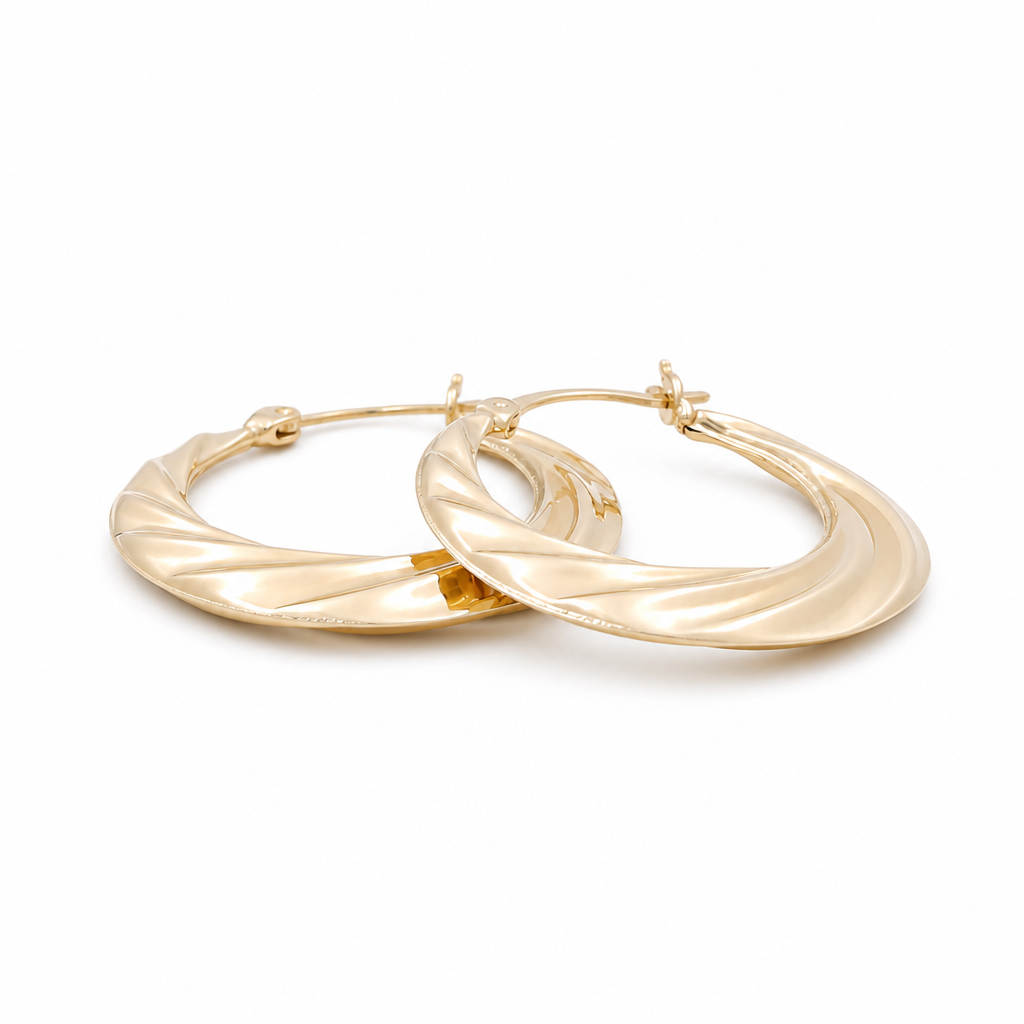 10K Yellow Gold Fashion Hoops Earrings / Size: 2.5mm x 16mm / Weight: 1.4 GR / DQEH0FS-2.5X16