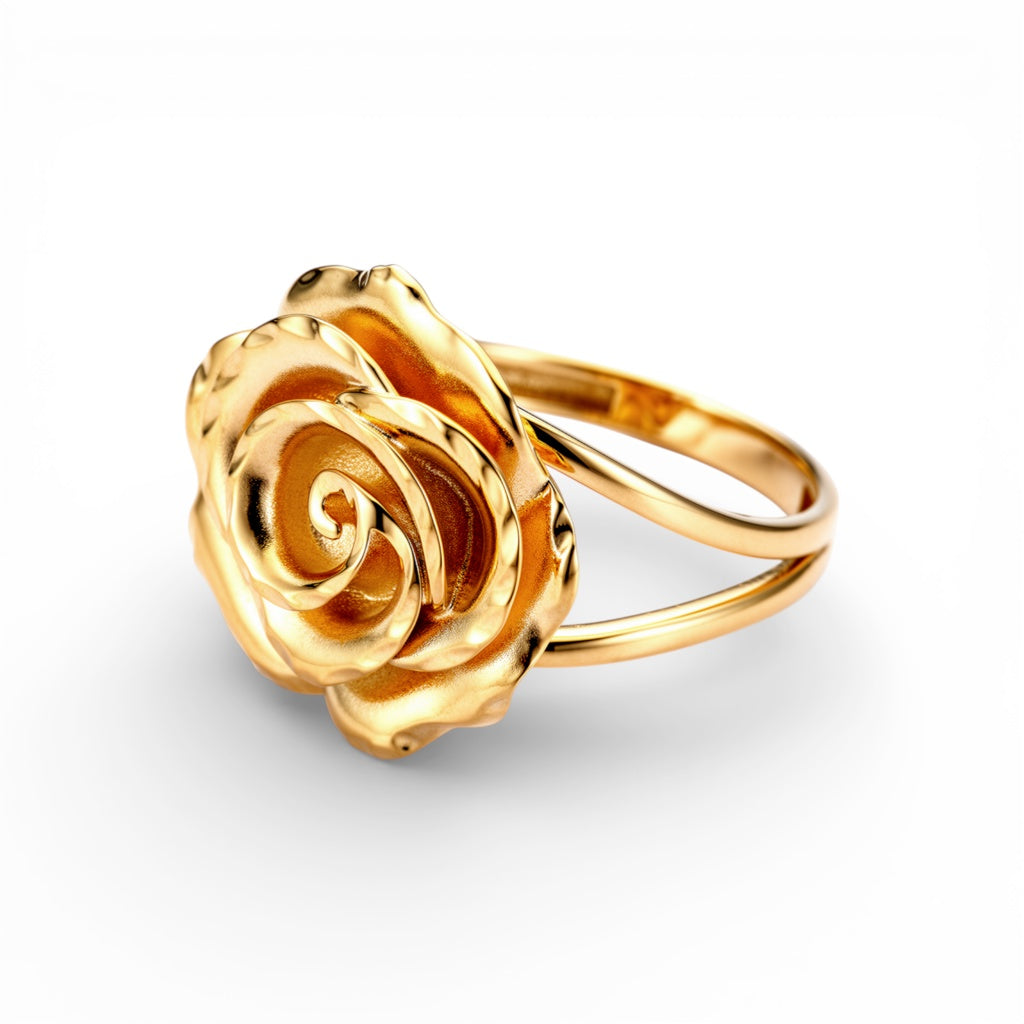 10K Yellow Gold Flower Women's Ring / Size: 7.5 / Weight: 3 GR / DQWR0FL-3