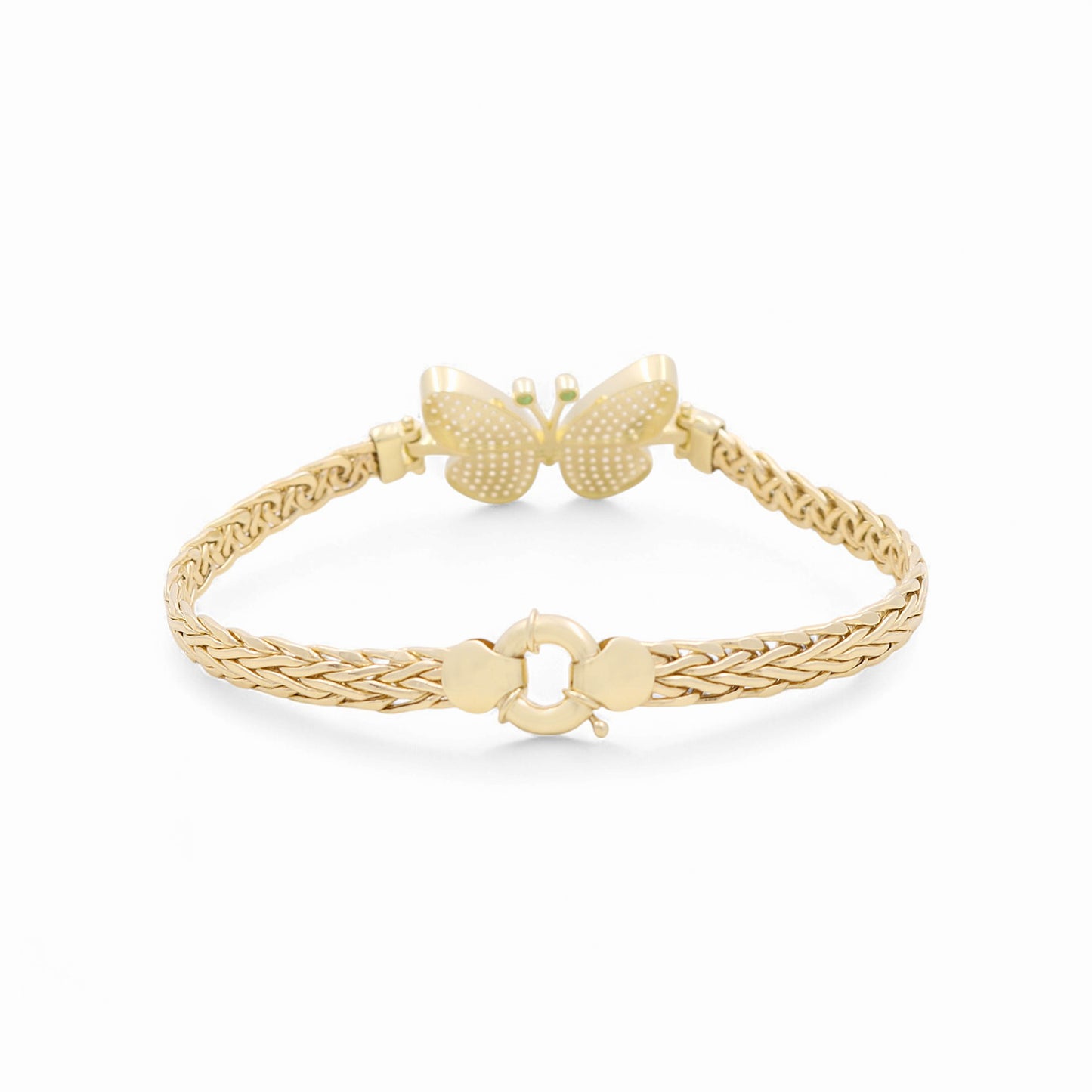 10K Yellow Gold Women's Fancy Link Bracelet W/Butterfly / Size: 7" / Weight: 8.7 GR / P10S-106