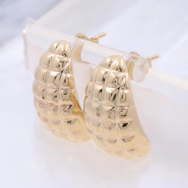 14K Yellow Gold Fashion Stud Earring / Weight 3gr / COES4FS-8