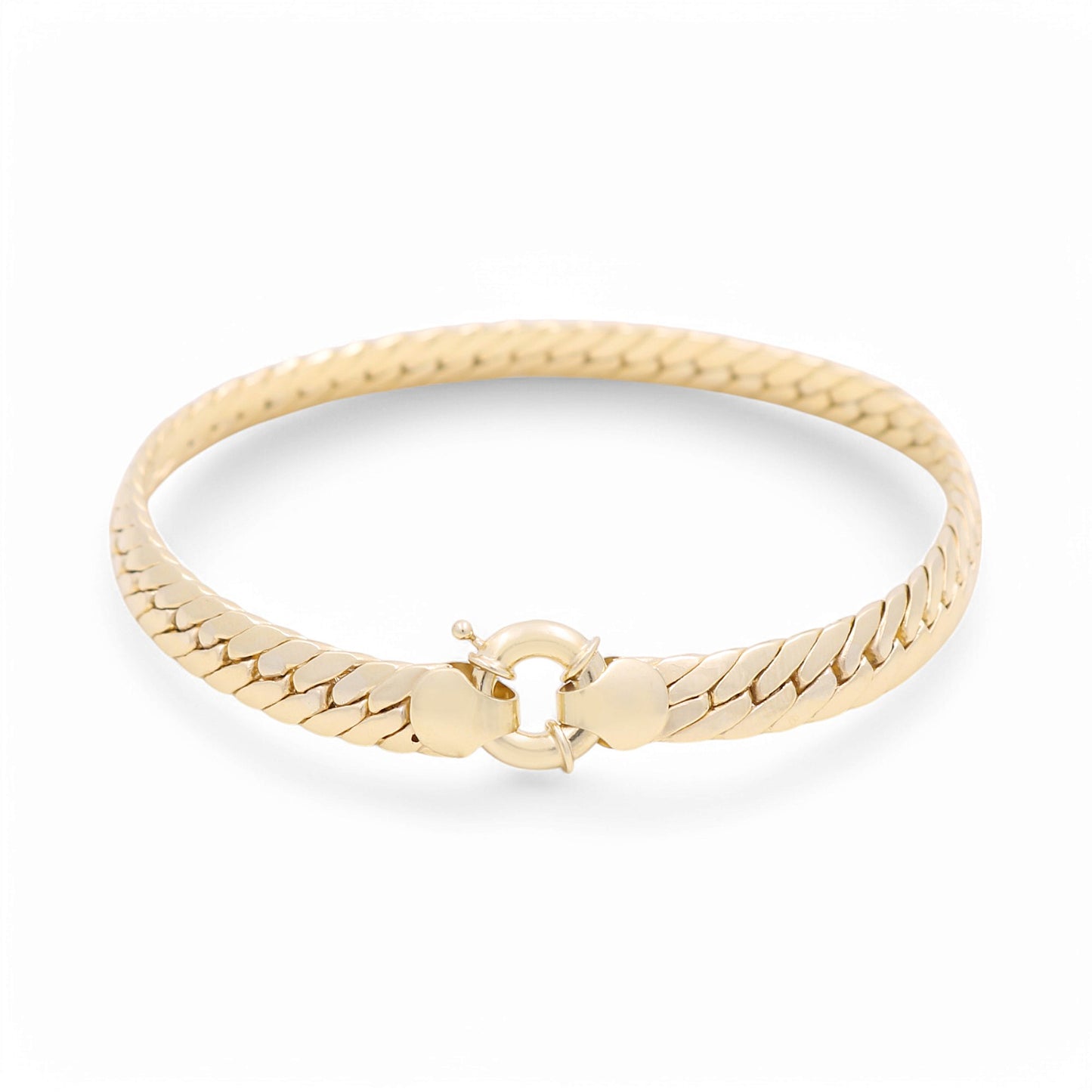 14K Yellow Gold Women's Fancy Cuban Link Bracelet / Size:7" / Weight: 8.3 GR / DPWB4FSCL