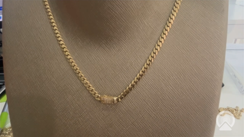 10K Yellow Gold Semisolid Monaco Chain / Size: 4mm-16'' / Weight: 6 GR / DOCH0MON4-16