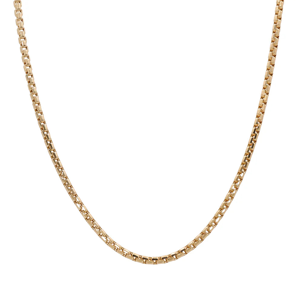 14K Yellow Gold Box Light Chain / Size 2.3mm 24" / Weight 8.7 GR / LCC4BX2.3x24