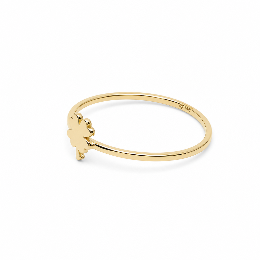 10K Yellow Gold Clover Women's Ring / Size: 6 / Weight: 1 GR / DQWR0CLV-10