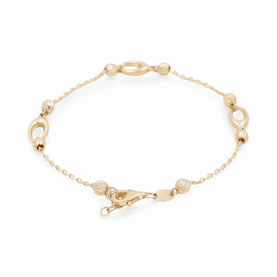14K Yellow Gold Fashion Woman Bracelet / Size: 7" / Weight: 2.8 GR / 139-03439