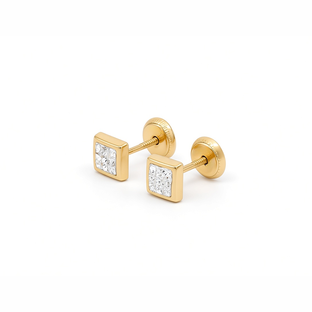 14K Yellow Gold Fashion Stud Earrings / 6-789601PS