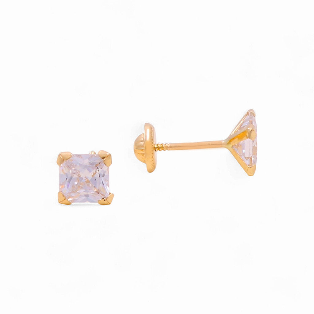 10K Yellow Gold Fashion Stud Earrings with Cz / 5-124501PS6