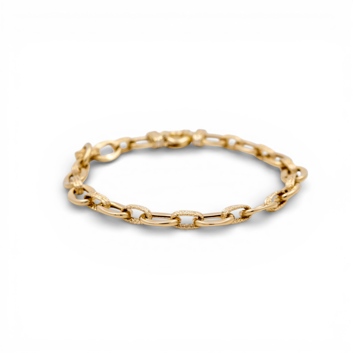 10K Yellow Gold Fashion Women's Bracelet with Cz / Size: 7.5" / Weight: 4.9 GR / DQWB0FS-1